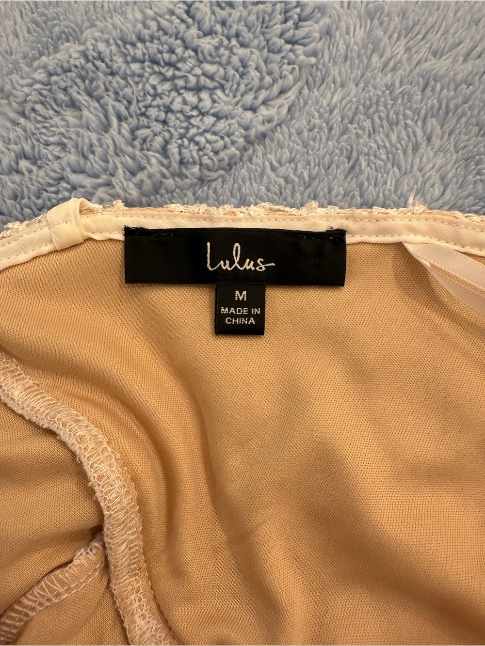 Lulus Sequin Mini Dress Medium (Cream/Tan) - Picture 3 of 3
